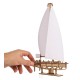 Beautiful ocean yacht - with white sails - a mechanical model for assembly - veneer - 95 elements - Ugears 