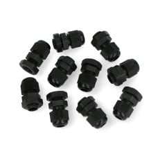 Sealed cable gland - M12 - black - 10 pcs