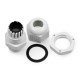 Hermetic cable gland - M16 thread - white - 5 pcs, 