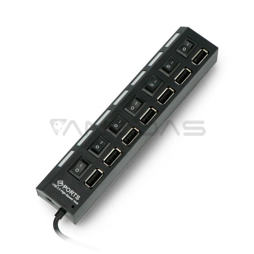 USB šakotuvas Blow 7xUSB tipo A 2.0 su jungikliais 
