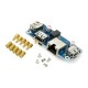 Ethernet/USB (B) HUB - 3xUSB 1xRJ45 Ethernet - priekinės dalies priedėlis, skirtas Raspberry Pi - Waveshare 20416