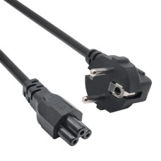 IEC C5/IEC C7 Cloverleaf Power Cord - 1m Black - Akyga AK-NB-08C