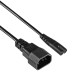 IEC C7/IEC C14 Power Cord Extension Cord - 1.5m Black - Akyga AK-PC-15A