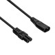 IEC C7/IEC C8 power cord extension - 1.5m black - Akyga AK-RD-08A
