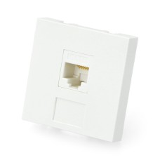 Wall socket RJ45 45x45mm + Keystone cat, 6 UTP - white