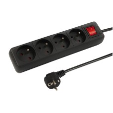 Extension cord PR-470WSP 4 sockets 1.5m black with switch