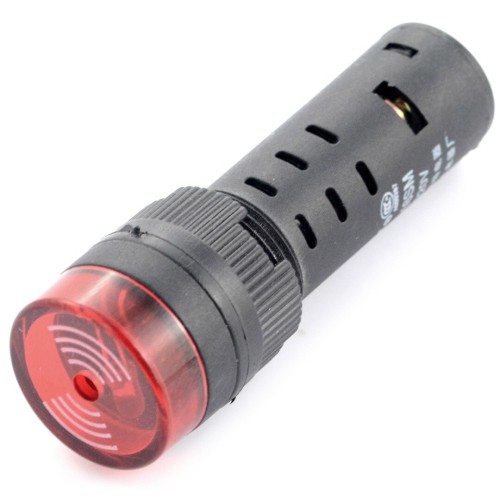 LED indicator 230V AC - 19mm - red with a buzzer LED indicator 230V AC - 19mm - red with a buzzer