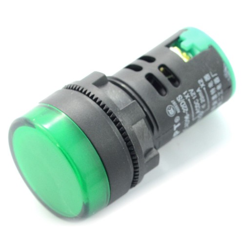LED indicator 12V AC/DC - 28mm - green LED indicator 12V AC/DC - 28mm - green