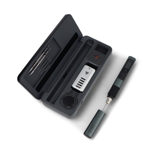 Išmanus nešiojamas skaitmeninis lituoklis - USB C tipo PD/QC - 100W - FNIRSI HS-02A Išmanus nešiojamas skaitmeninis lituoklis - USB C tipo PD/QC - 100W - FNIRSI HS-02A