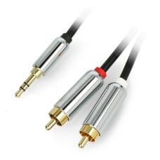 2xRCA - 3.5mm lizdo kabelis 2.5m Blow - Juodas