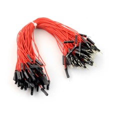 Connecting cables male-female 20cm red - 100 pcs