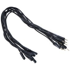 Lizdas-kaištis jungiamieji laidai 20cm juodi - 10 vnt