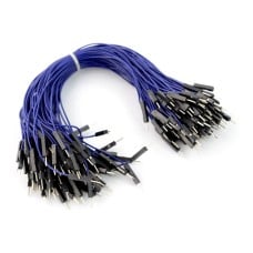 Connecting cables male-male 20cm blue - 100pcs 