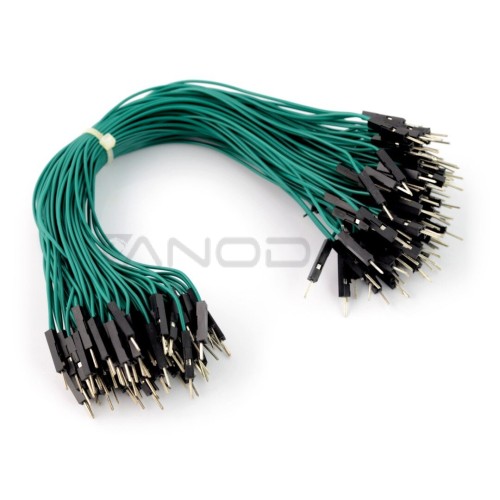 Connecting wires male-male 20cm green - 100 pcs Connecting wires male-male 20cm green - 100 pcs