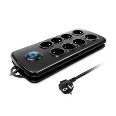 Juodas maitinimo lizdas - 8 lizdai - 2.5 m - Qoltec 50161