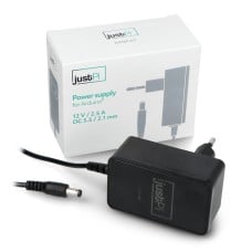 JustPi 12V/2.5A maitinimo šaltinis, skirtas Arduino - DC 5.5/2.1mm kištukas