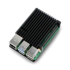 justPi dėklas, skirtas Raspberry Pi 5 - aliuminis - juodas