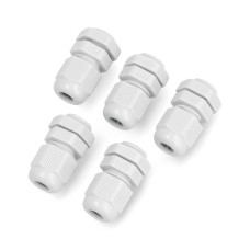 Sealed cable gland IP68 - PG7 thread - gray - 5 pcs