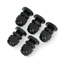 Cable gland hermetic IP68 - PG9 thread - black - 5 pcs