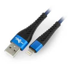 Kabelis eXtreme Spider USB A - žaibas, skirtas iPhone / iPad / iPod 1.5 m - mėlynas 