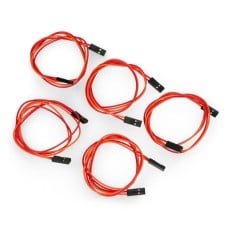 Laidas 2 kontaktų lizdas rastras 2.54mm - 40cm - 5 vnt