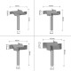 Set of four T-slot cutters - 6mm shank - 4 pcs - Two Trees 110604415