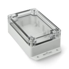 Kradex Z128 JpU ABS-PC plastic housing with gasket and brass sleeves IP65 - 105x70x40mm light with ears