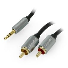 Kruger&Matz AUX 3.5mm - 2x RCA kabelis 1m Juodas