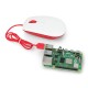Oficiali Raspberry Pi modelio 4B/3B+/3B/2B pelė, raudonai balta
