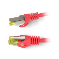 Lanberg Ethernet Patchcord S/FTP 6a 0.25m Network Cable - Red