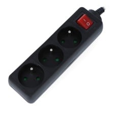 Lanberg maitinimo blokas su jungikliu, juodas - 3 lizdai - 3 m