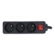 Lanberg power strip with a switch, black - 3 sockets - 1.5m 