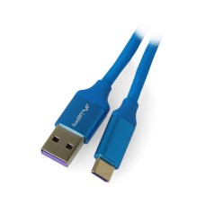 Lanberg USB Cable Type A-C 2.0 blue braid 5A - 1m