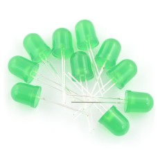 LED 10mm green - 10 pcs