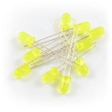 LED 5mm geltonas - 10 vnt