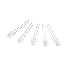 5mm LED raudonas skaidrus - 5vnt