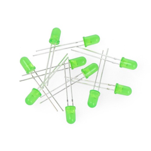 LED 5mm žaliai mirksi - 10 vnt LED 5mm žaliai mirksi - 10 vnt