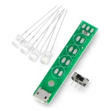 Strip 4xLEDs USB 5V with power switch - Kitronik 2176