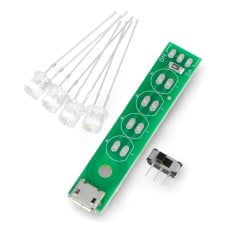 Juosta 4xLED USB 5V su maitinimo jungikliu - Kitronik 2176