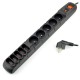 Power strip with protection Acar S10 black - 10 sockets - 3m