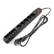 Power strip with protection Acar S10 black - 10 sockets - 3m