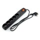 Power strip with protection Acar F5 black - 5 sockets - 1.5m