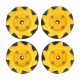 Set of Mecanum wheels, 48mm, x4, black/yellow with rollers, DFRobot FIT0662-1