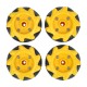 Set of Mecanum wheels, 48mm, x4, black/yellow with rollers, DFRobot FIT0662-1
