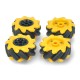 Set of Mecanum wheels, 48mm, x4, black/yellow with rollers, DFRobot FIT0662-1