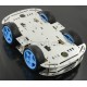 Metal robot Chassis 4WD four-wheeled with DC motors - rectangular