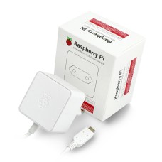 Power supply for Raspberry Pi 3B+/3A+/3B/2B/Zero/Zero 2 - microUSB 5.1V / 2.5A - original white