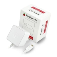 Maitinimo šaltinis Raspberry Pi 3B+/3A+/3B/2B/Zero/Zero 2 - microUSB 5.1V / 2.5A - baltas