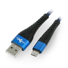 MicroUSB B laidas - eXtreme Spider - 1.5 m - mėlynas 