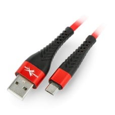 MicroUSB B-A laidas eXtreme Spider - 1.5m - raudonas